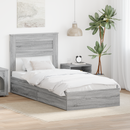 vidaXL Tárolós Ágy fejtámlával Szürke Sonoma 90 x 190 cm Faanyag