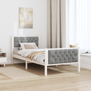 vidaXL Ágykeret fejtámlával Világosszürke 90 x 200 cm Tömör fenyőfa