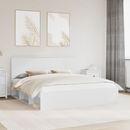 vidaXL Ágykeret fejtámlával Fehér 200 x 200 cm Tömör fenyőfa