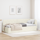 vidaXL Sarokágy keret Krém 80 x 200 cm Bársony