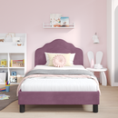 vidaXL Gyerekágy kerettel fejtámlával Lila 80 x 200 cm Bársony