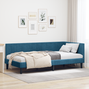vidaXL Sarokágy keret fejtámlával Kék 100 cm x 200 cm Bársony