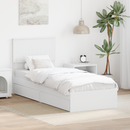 vidaXL Tárolós Ágy fejtámlával fiókkal Fehér 75 x 190 cm Faanyag