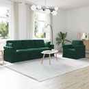 vidaXL Kanapé Szett 2 pcs Sötétzöld 228 x 78 x 80 cm Bársony