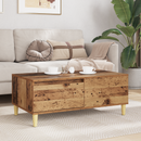 vidaXL Dohányzóasztal fiókkal Öreg fa 90 x 50 x 35 cm Faanyag