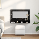 vidaXL Tükörszekrény polcokkal Fekete tölgy 90 x 31,5 x 62 cm Faanyag