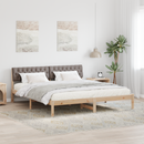 vidaXL Ágykeret fejtámlával Barna és taupe 180 x 200 cm Tömör fenyőfa