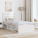 vidaXL Ágykeret fejtámlával Fehér 100 x 200 cm Tömör fenyőfa