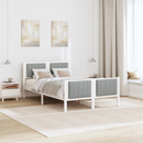 vidaXL Ágykeret Fehér és világosszürke 120 x 200 cm Tömör fenyőfa