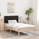 vidaXL Ágykeret Kárpitozott Fejtámlával Fekete 100 x 200 cm