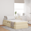 vidaXL Ágy tárolóval és matraccal Krém 100 x 200 cm Poliészter