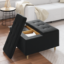 vidaXL Tároló oszmán párnával Fekete 80 x 80 x 45 cm Bársony