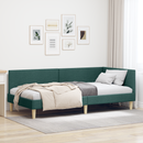 vidaXL Sarokágy keret Sötétzöld 80 cm x 200 cm Szövet és Plywood