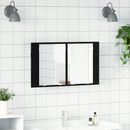 vidaXL Fürdőszobai tükörszekrény Fekete tölgy 80 x 12 x 45 cm Faanyag