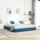 vidaXL Ottomán Ágykeret tárolóval Sötét kék 160 x 200 cm Bársony