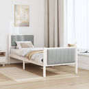 vidaXL Ágykeret Fehér és világosszürke 80 x 200 cm Tömör fenyőfa