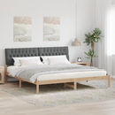 vidaXL Ágykeret Kárpitozott Fejtámlával fejtámlával Barna 200 x 200 cm
