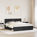 vidaXL Ágykeret fejtámlával Fekete 200 x 200 cm Tömör fenyőfa