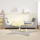vidaXL Gyerekágy kerettel fejtámlával Világosszürke 80x200 cm Bouclé