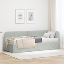 vidaXL Sarokágy keret Világosszürke 80 x 200 cm Bársony