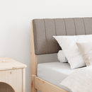 vidaXL Kárpitozott fejtámla Tópszínű 80 cm Tömör fenyőfa