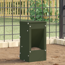 vidaXL Nyúl Etető Olajzöld 12,5 x 12,5 x 25 cm Hidegen Hengerelt Acél