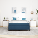 vidaXL Boxrugós ágy Kék 140 x 200 cm szövet