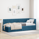 vidaXL Sarokágy keret fejtámlával Kék 80 cm x 200 cm Bársony