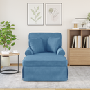 vidaXL Fotel Loungba Szoknyával párnával 3 pcs Kék Bársonyos szövet