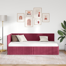 vidaXL Sarokágy keret fejtámlával Bordó 90 cm x 190 cm Bársony
