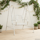 vidaXL Hinta Pad Acél 113 x 121,5 x 168 cm Antik fehér