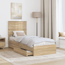 vidaXL Tárolós Ágy fejtámlával Sonoma tölgy 75 x 190 cm Faanyag