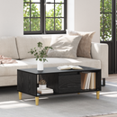 vidaXL Dohányzóasztal fiókkal Fekete tölgy 90 x 50 x 26.5 cm Faanyag