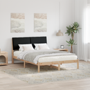 vidaXL Ágykeret fejtámlával Barna és fekete 150 x 200 cm Tömör fenyőfa