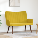 vidaXL Kétüléses Kanapé Sárga 115 x 61 x 87 cm Bársony