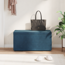 vidaXL Zsámoly Kék 81 x 41 x 40 cm Bársony és Műanyag Fa