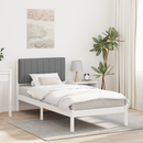 vidaXL Ágykeret Kárpitozott Fejtámlával Világosszürke 90 x 190 cm