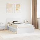 vidaXL Ágykeret fejtámlával Fehér 120 x 200 cm Tömör fenyőfa