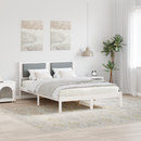 vidaXL Ágykeret fejtámlával Világosszürke 150 x 200 cm Tömör fenyőfa