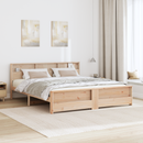 vidaXL Ágykeret fejtámlával Barna 200 x 200 cm Faanyag