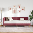 vidaXL Sarokágy keret Bordó 80 x 200 cm szövet