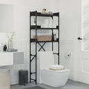 vidaXL Mosógép polc polcokkal Fekete 0ak 67 x 25 x 163 cm Faanyag
