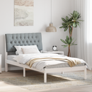 vidaXL Ágykeret Kárpitozott Fejtámlával fejtámlával Fehér 100 x 200 cm