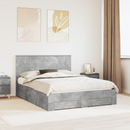 vidaXL Ágykeret fejtámlával fiókkal Beton Szürke 150 x 200 cm Faanyag
