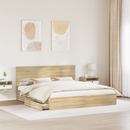 vidaXL Tárolós Ágy fejtámlával Sonoma tölgy 180 x 200 cm Faanyag