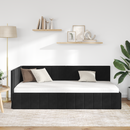vidaXL Sarokágy keret fejtámlával Fekete 100 cm x 200 cm Bársony