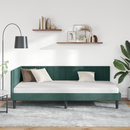 vidaXL Sarokágy keret fejtámlával Sötétzöld 100 cm x 200 cm Bársony