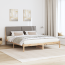 vidaXL Ágykeret fejtámlával Barna és taupe 200 x 200 cm Tömör fenyőfa