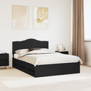 vidaXL Ágykeret fiókkal fejtámlával Fekete 140 x 200 cm Mérnöki Fa