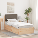 vidaXL Ágykeret Kárpitozott Fejtámlával Tópszínű 80 x 200 cm